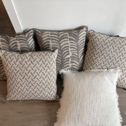 Grey & White City Furniture Couch Pillows 