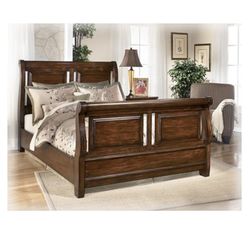 Signature sleigh bed wooden bed frame