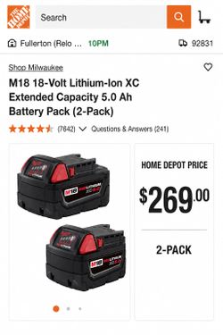 Milwaukee 2pack Battery