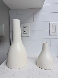 IKEA White Ceramic Decorative Vases – Set of 2, Minimalist Home Decor