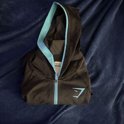 Gymshark 5.0 Hoodie black/blue David laid size small