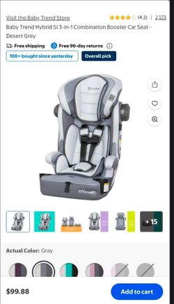 Baby Trend Hybrid SI 3-in-1 Combination Booster Car Seat with Side Impact Protection $75