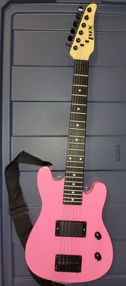 LyxPro Electric Guitar Pink with Strap