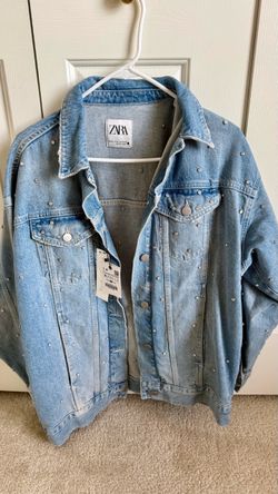 Zara Denim Jacket with Rhinestone Studs