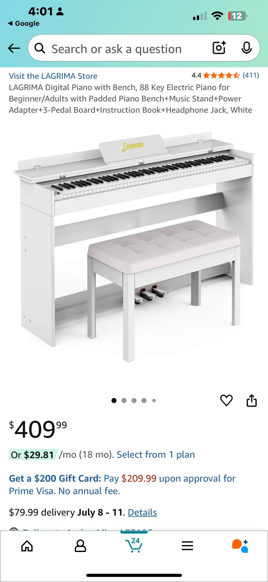 88-key Semi-weighted Digital Piano With Bench
