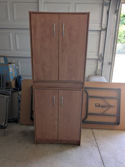 🪵 STACKABLE 2-PIECE KITCHEN PANTRY & STORAGE CABINET — Only $50 for BOTH!