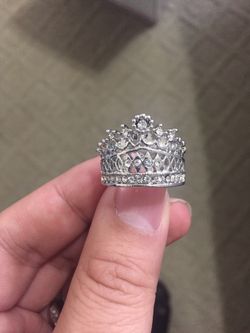 2pcs Silver Crown Statement Ring Set