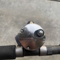 Seeker black steel graphite and Shimano Torium 14