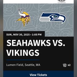 Seahawks Vs Vikings Tickets X2