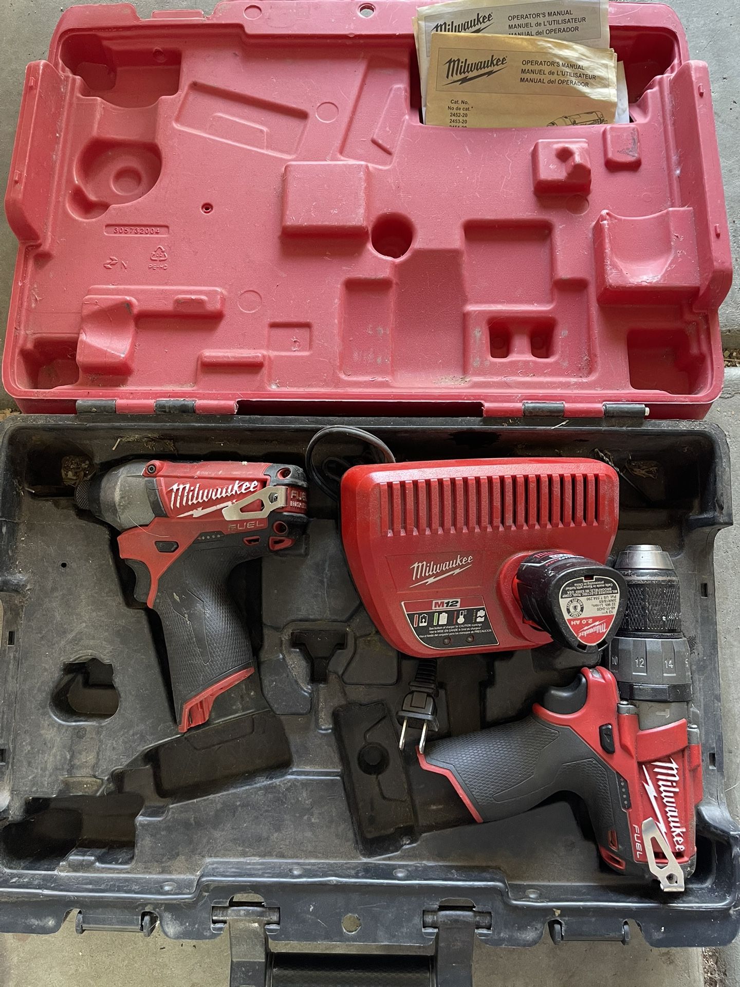 Milwaukee M12 Drill, Impact Driver, Battery And Charger