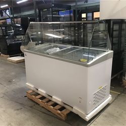 NSF 60”Gelato Dipping Cabinet Freezer Display SD551S with glass