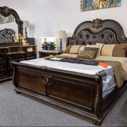 Bedroom Set $80 Down Payment Bed Dresser Mirror Nightstand Chest Mattress 