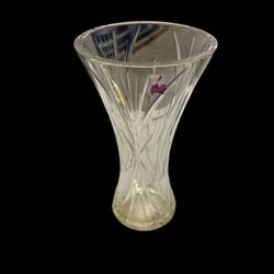 Vintage Crystal Cut Glass Vase, Corset Vase, Posy Vase, Glassware