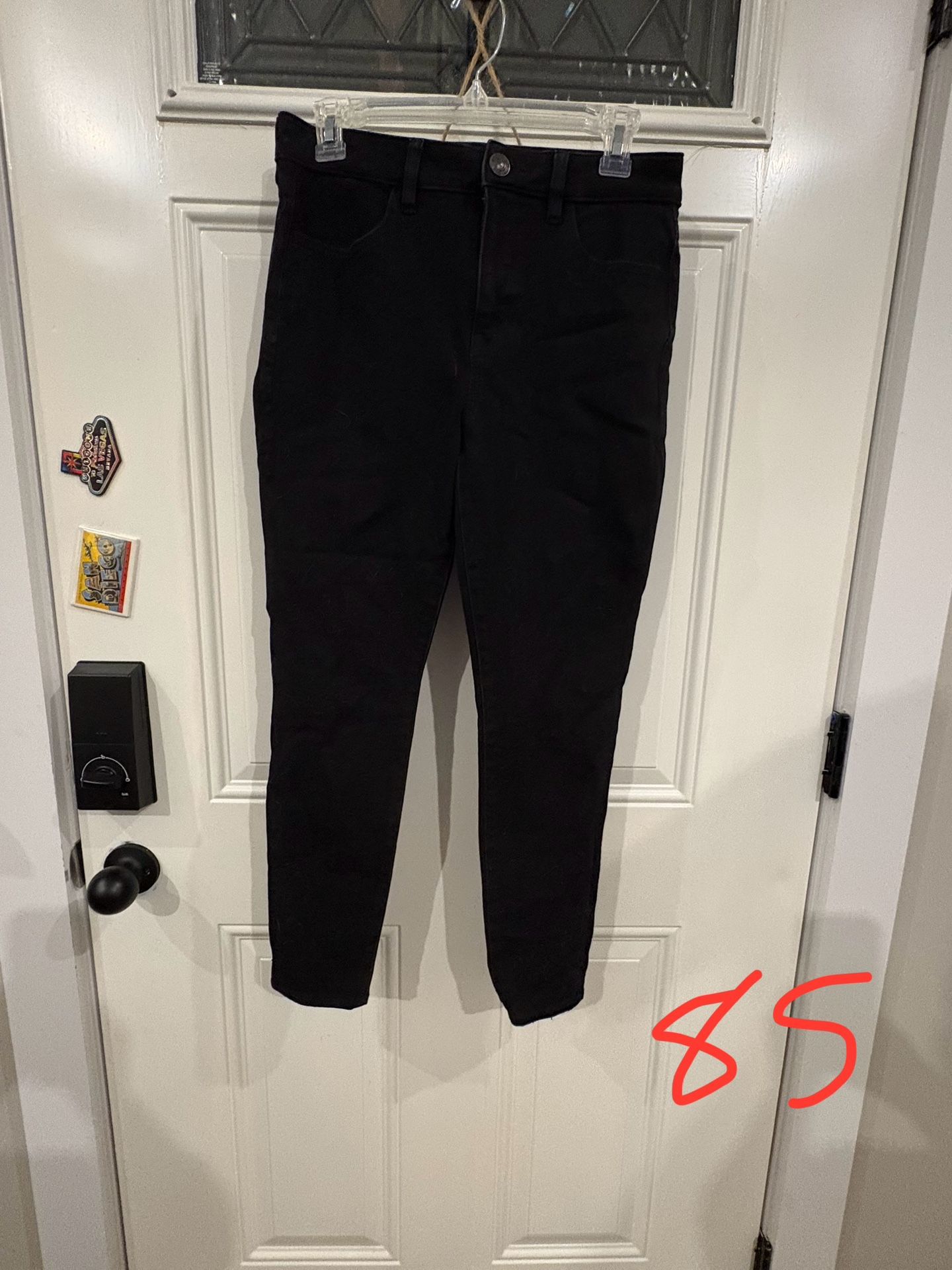 AE High Rise Ne(x)t Level Stretch Black Skinny Jeans Women's 8 Short