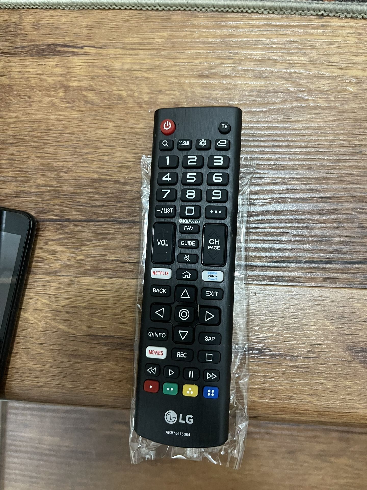 Lg Remote Control, New. Missing Back Cover. 