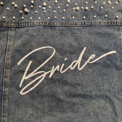 Bride Denim Pearl Jacket  Sz large 