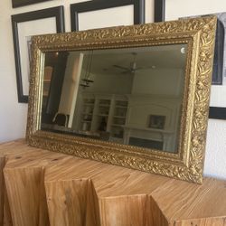 Vintage Ornate Gold Mirror 36 X22 1/4