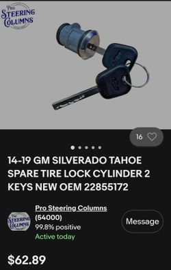 Silverado spare tire lock