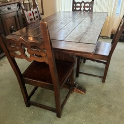 Antique Italian Credenza (Buffet), Dining Room Table + 6 Chairs