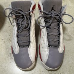 Grey Toed Jordans Red
