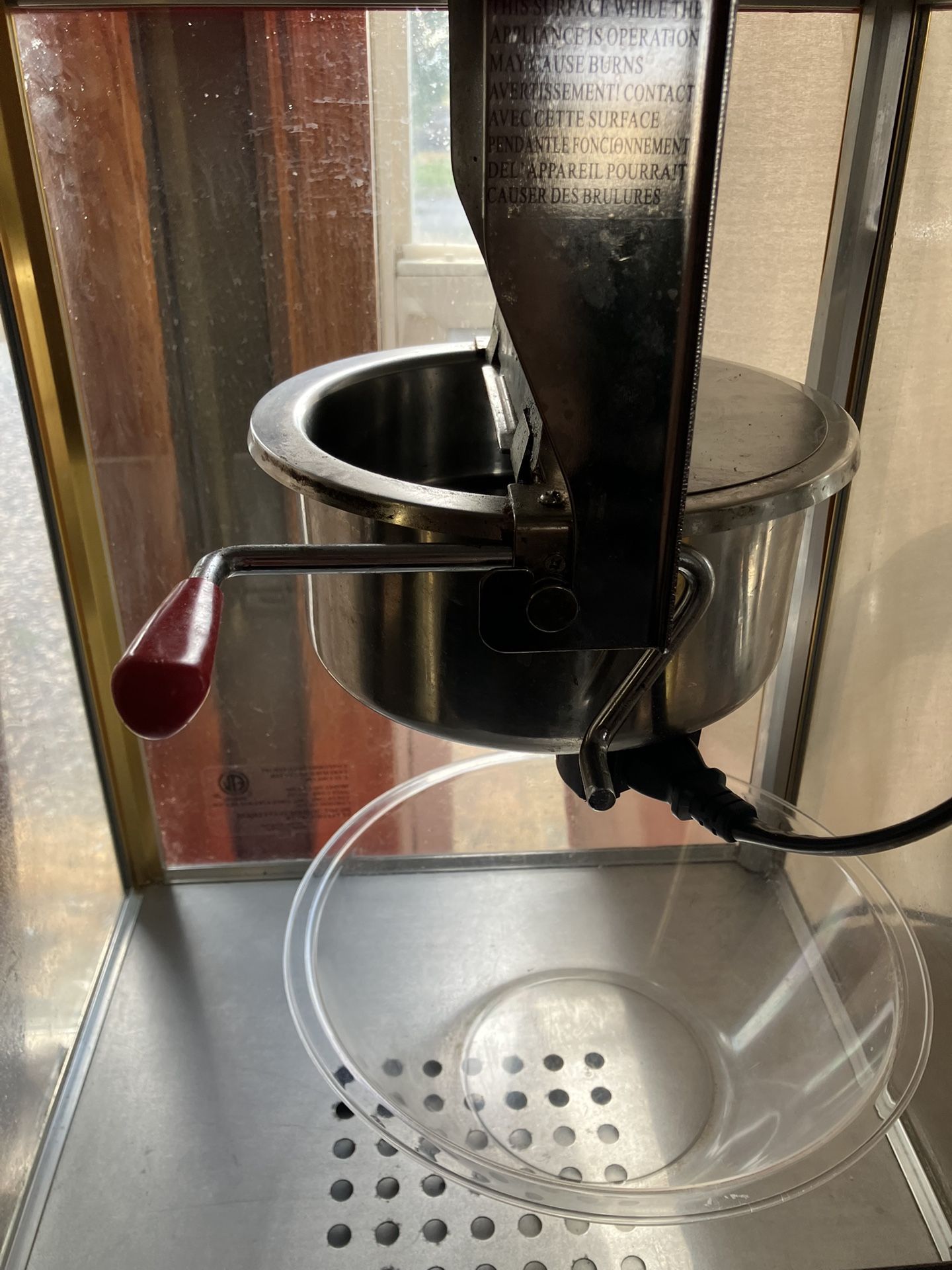 Vintage Professional 8 Oz Kettle Red Popcorn Machine Cart with Interior Light, Measuring Spoons and Scoop