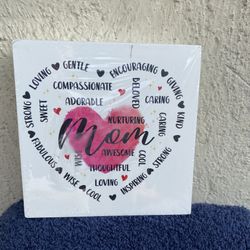 Mom Valentine’s Day Wooden Desk Sign 