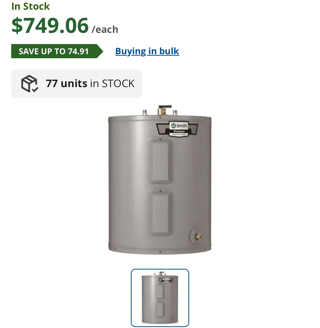 38 Gallon electric Water Heater