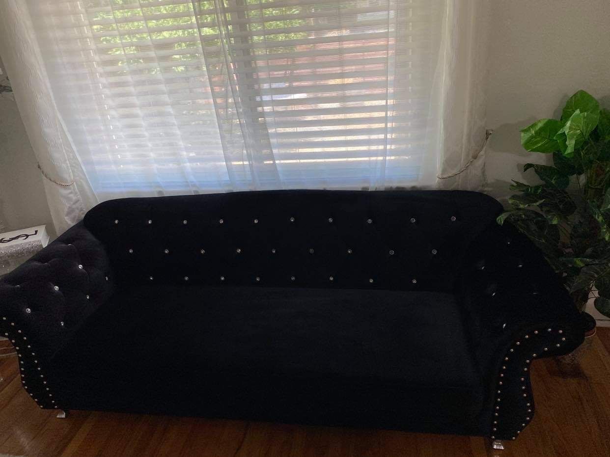 Black Valvet Living Room Set