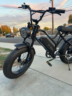 Black Fat Tire Electric Bike 32 MPH 1500W