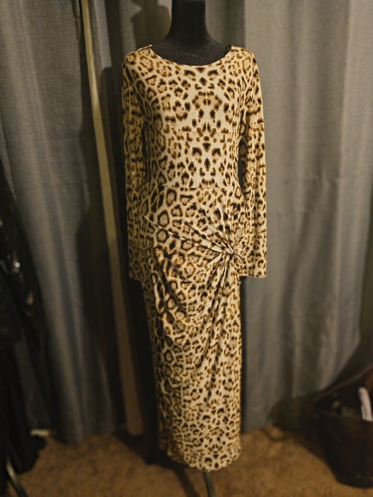 Women's Long Cheetah Print Dress