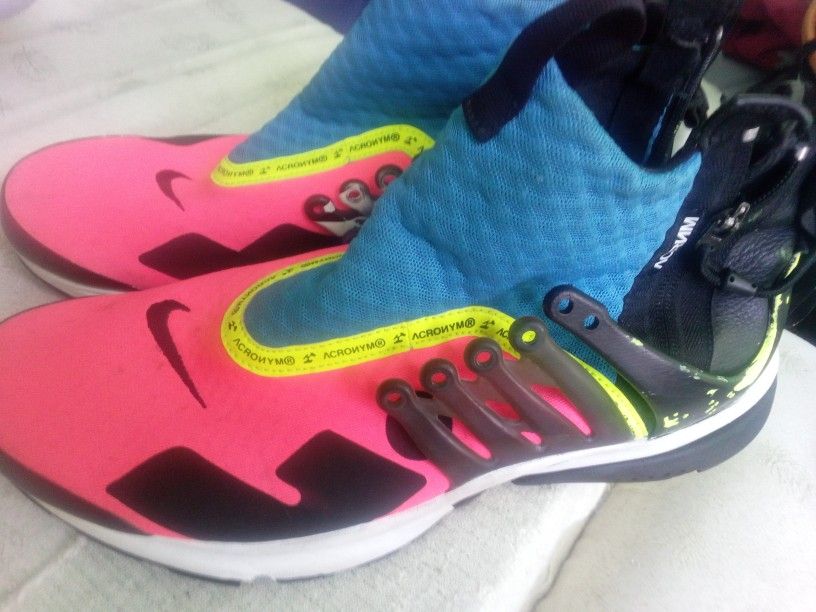 Nike AIR PRESTO MID UTILITY X ACRONYM Pink And Black Racer Size 10