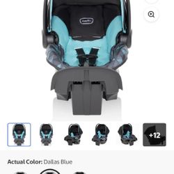 Blue And Black Even Flo Infant Car seat 