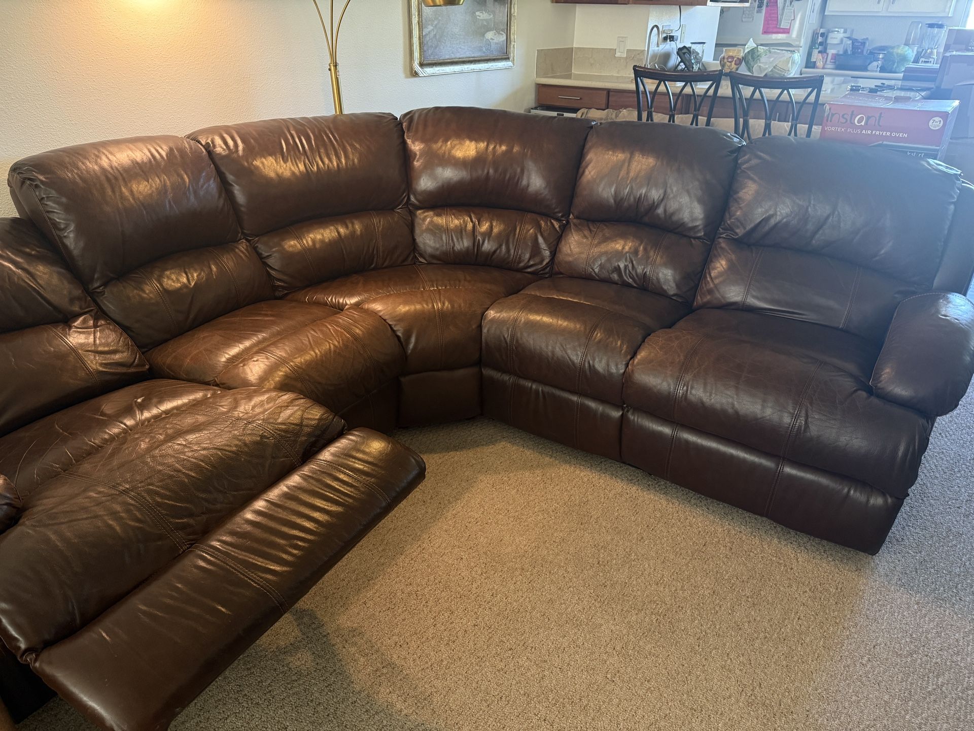 Leather Round Couch 