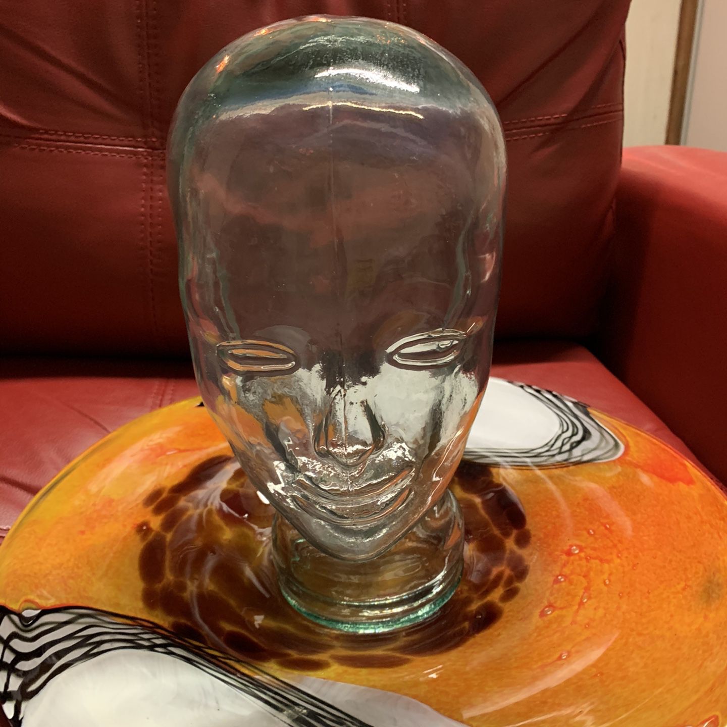 2 vintage clear glass head mannequin female. $100 