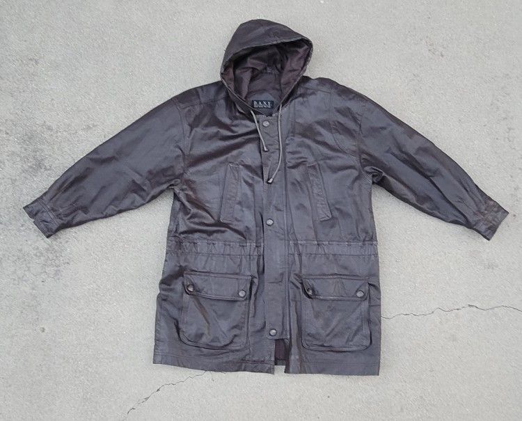 Vtg D.A.N.Y. Hooded Leather Parka Jacket