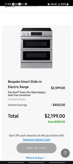 Samsung electric stove