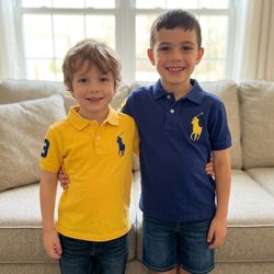 Boys sz6 Polo Ralph Lauren polo shirts Big Pony & 3 appliqué bundle x2