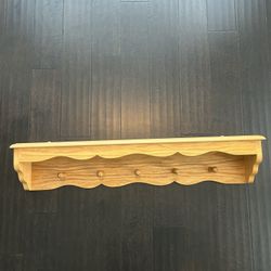 Ledge Wall Shelve, Oak Wood