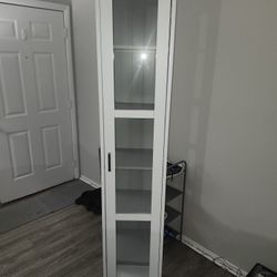 Tall White Multi-shelf Curio Cabinet