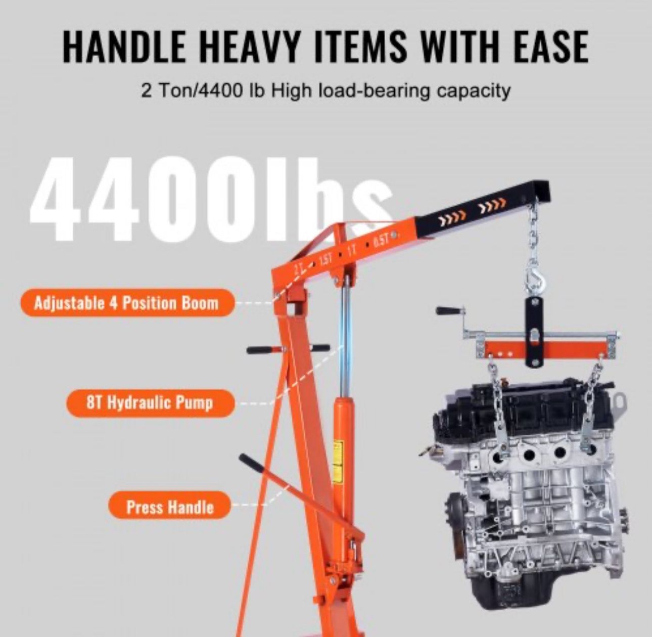 Hydraulic Engine Hoist with Lever