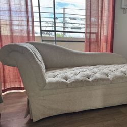 Vintage White Chaise 