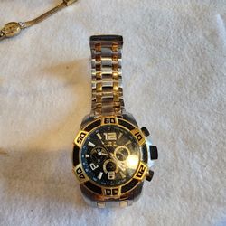 Men's 25856 Pro Diver Analog Display Quartz Two Tone Watch, Gold/Stainless Steel