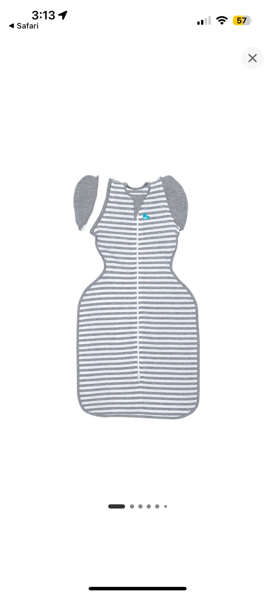 Love To Dream Swaddle up Transition Bag Adaptive Original Swaddle Wrap Gray And White Stripes Medium
