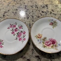 🌸 Queen’s Fine Bone China Saucers – Set of 2 – Made in England