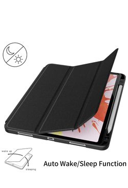 002 Soke iPad Pro 11 Inch 8 Case with Pencil Holder, Premium Trifold Case [Strong Protection + Apple Pencil Charging Supported], Auto Sleep/Wake, Soft