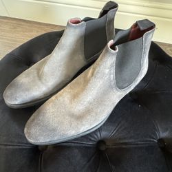 Saks Fifth Avenue By Magnanni Gray Suede Chelsea Boots Size 11.5-12