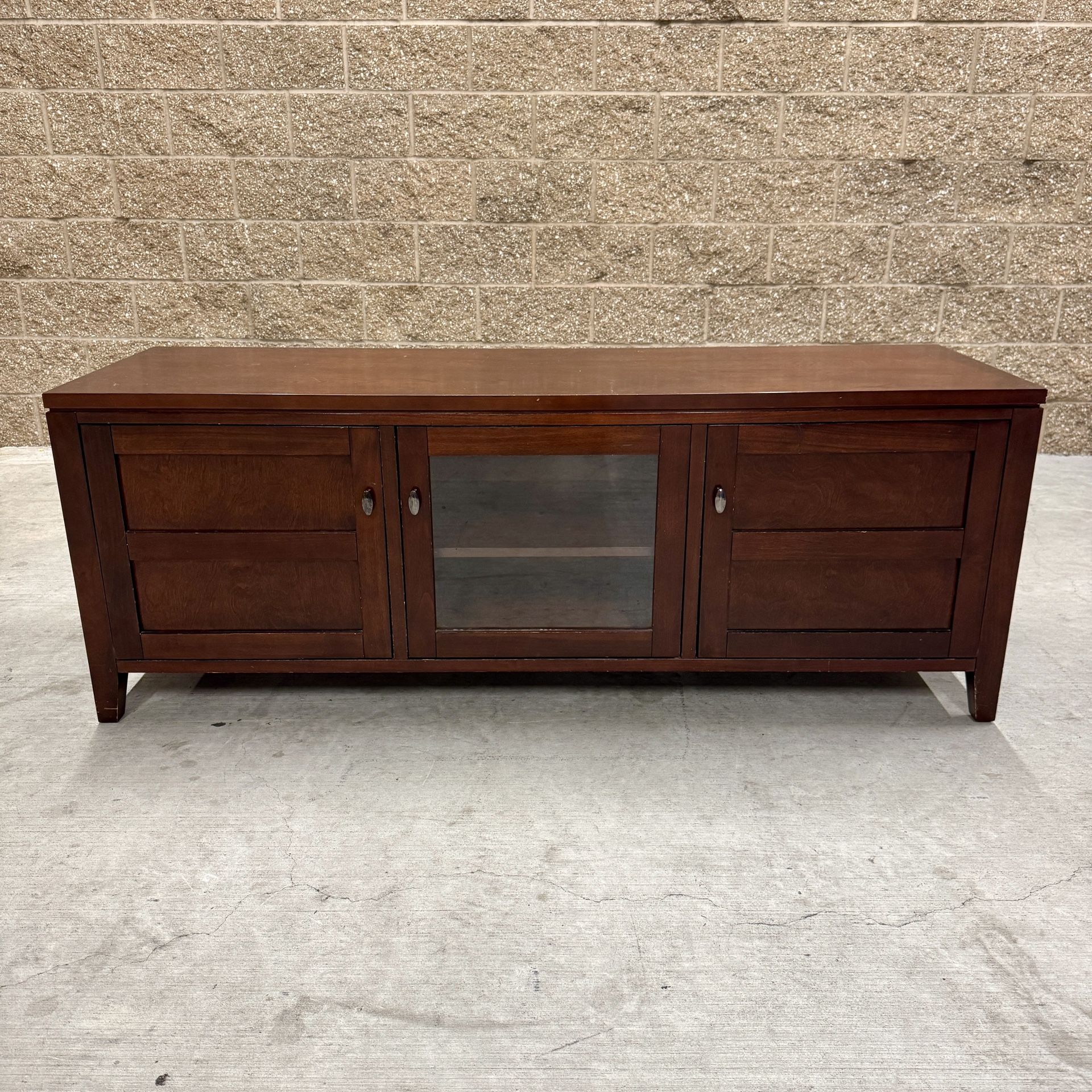 Wooden Entertainment Center by Crate&Barrel - Shelves Inside