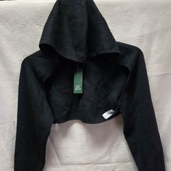 Black Hooded Bolero Shrug Size Medium