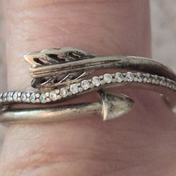Pandora Sterling Silver Cz ARROW LOVED RING- SZ8.50