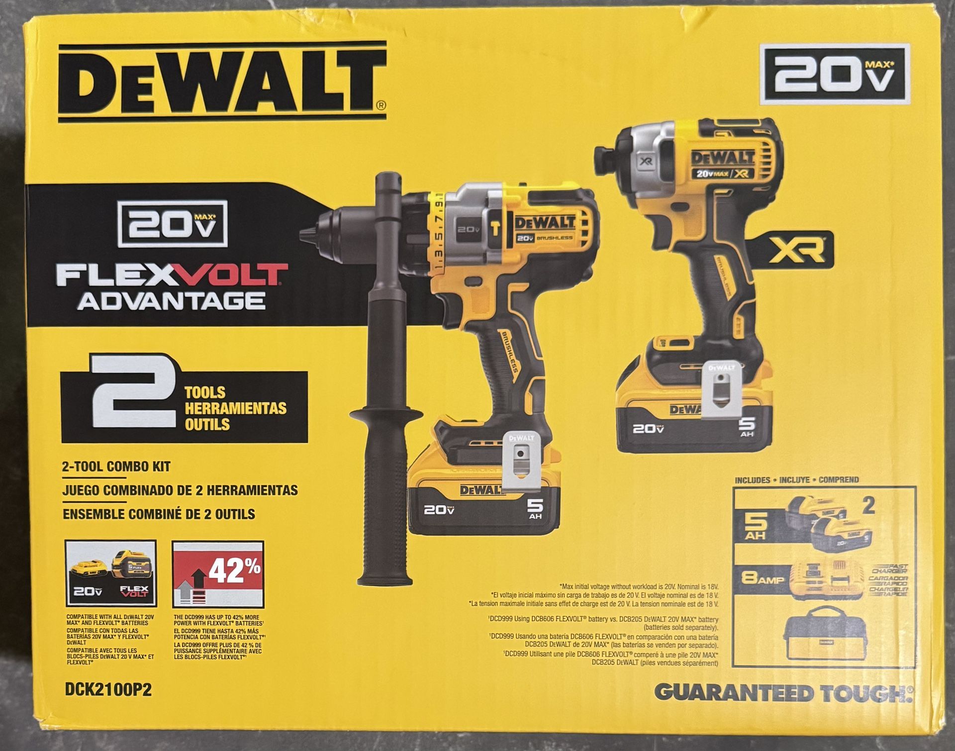 20V MAX XR Hammer Drill and ATOMIC Impact Driver 2 Tool Cordless Combo Kit with (2) 4.0Ah Batteries, Charger, and Bag